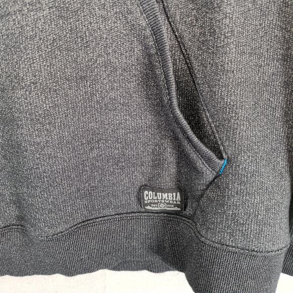 Columbia 1/4 Zip Pullover Fleece Jacket Men's XXL Black Front Kangaroo Pockets - Picture 10 of 10